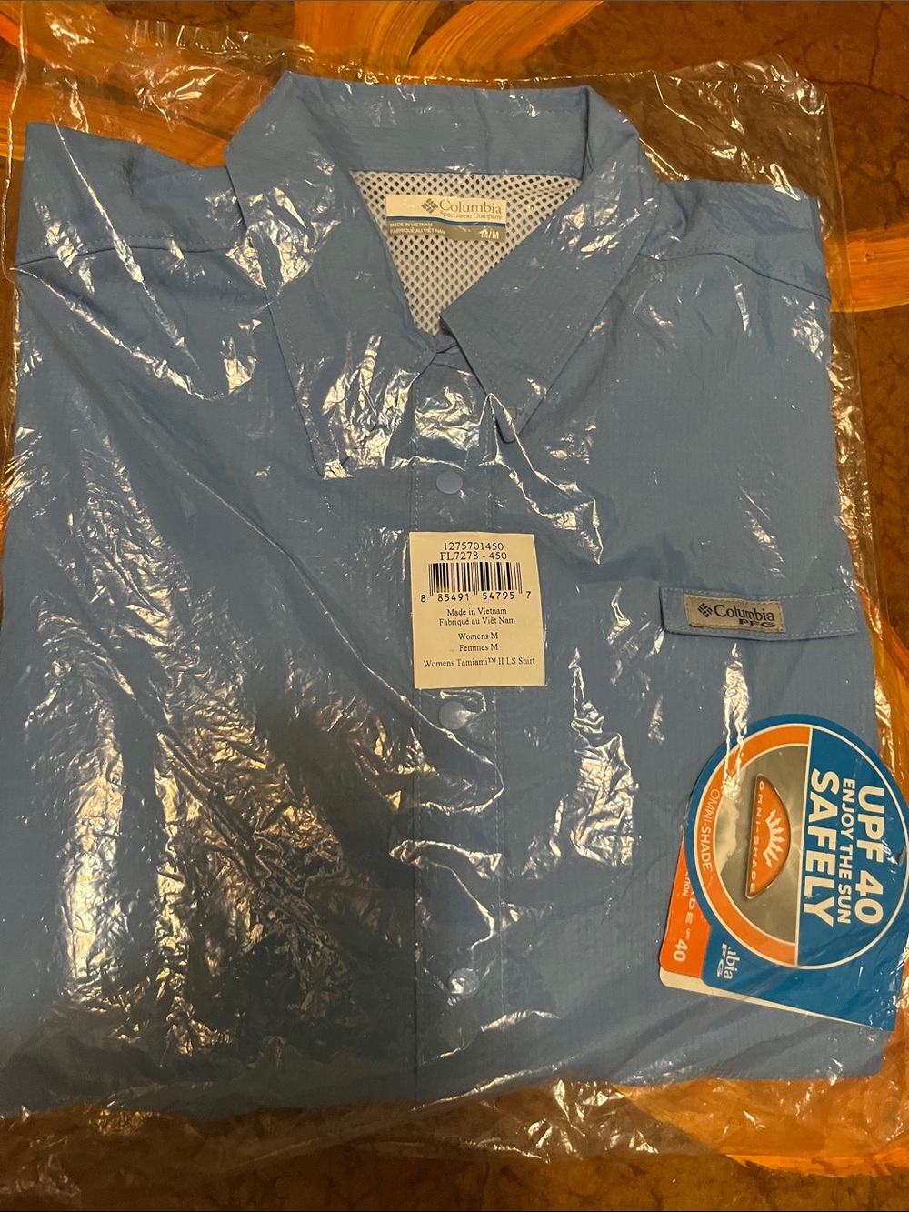 NEW Womens Columbia Tamiami Light Blue Women's Long-Sleeve Button Shirt Sz Med - Picture 4 of 8